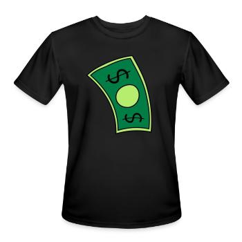 Money Bill Design - Men's Moisture Wicking Performance T-Shirt - black - Front - Jackson (183cm)