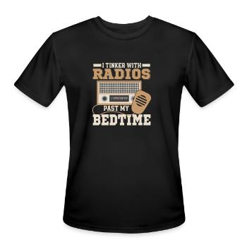 I Tinker With Radios Past My Bedtime Operator Ama - Men's Moisture Wicking Performance T-Shirt - black - Front - Jackson (183cm)