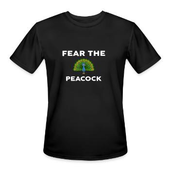 Fear The PEACOCK idea PEACOCKS - Men's Moisture Wicking Performance T-Shirt - black - Front - Jackson (183cm)