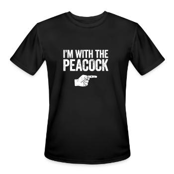 I'm With The Peacock idea Matching Peacock - Men's Moisture Wicking Performance T-Shirt - black - Front - Jackson (183cm)