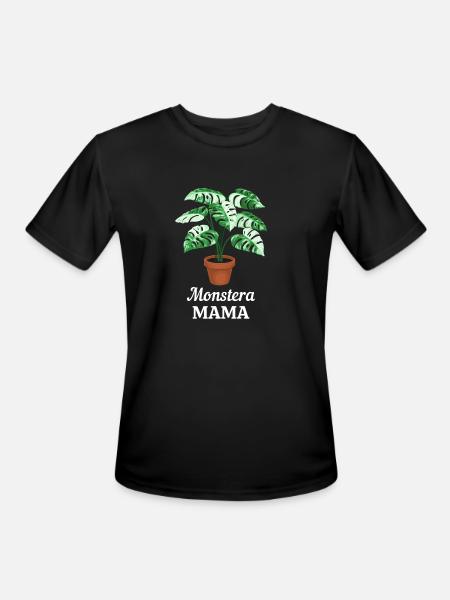 Monstera Mama - Men's Moisture Wicking Performance T-Shirt - black