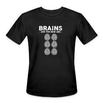 Funny Science Neuroscience Brains Abs Teacher - Men's Moisture Wicking Performance T-Shirt - black - Front - Jackson (183cm)