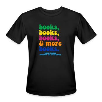 Books, Books, Books, & More Books - Men's Moisture Wicking Performance T-Shirt - black - Front - Jackson (183cm)