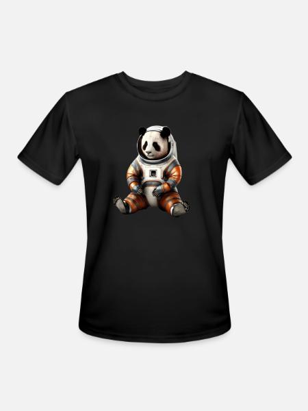 Panda Astronauts Suit - Men's Moisture Wicking Performance T-Shirt - black