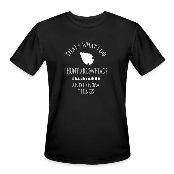 Arrowhead Hunter Artifact Hunting Collecting Arche - Men's Moisture Wicking Performance T-Shirt - black - Front - Jackson (183cm)