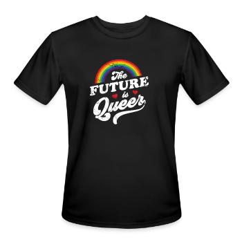 The Future Is Queer - Men's Moisture Wicking Performance T-Shirt - black - Front - Jackson (183cm)