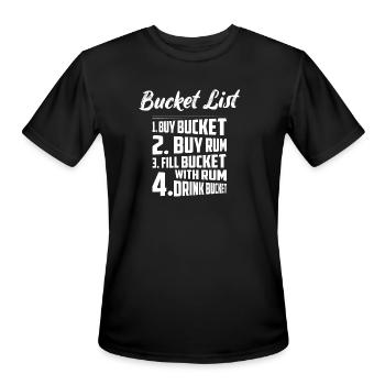 Bucket List 1. Buy Bucket 2. Buy Rum Drinking Alco - Men's Moisture Wicking Performance T-Shirt - black - Front - Jackson (183cm)