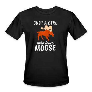 Just A Girl Who Loves Moose Clothes Outfit Moose - Men's Moisture Wicking Performance T-Shirt - black - Front - Jackson (183cm)
