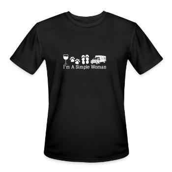 I'm A Simple Woman Like Flip Flop Dogs Beer Campin - Men's Moisture Wicking Performance T-Shirt - black - Front - Jackson (183cm)