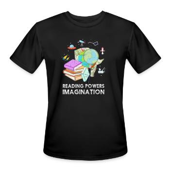 Fantasy Book Books Reading - Men's Moisture Wicking Performance T-Shirt - black - Front - Jackson (183cm)