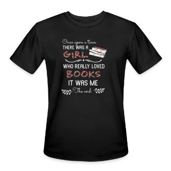 Reading Book Books Girl - Men's Moisture Wicking Performance T-Shirt - black - Front - Jackson (183cm)