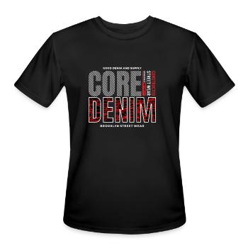 Core denim - Men's Moisture Wicking Performance T-Shirt - black - Front - Jackson (183cm)