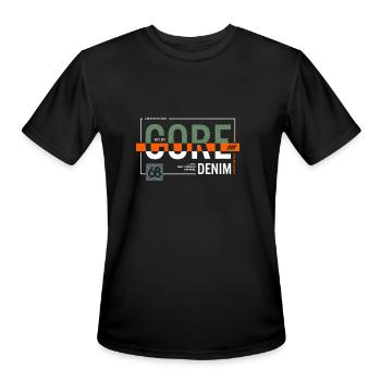 CORE DENIM - Men's Moisture Wicking Performance T-Shirt - black - Front - Jackson (183cm)