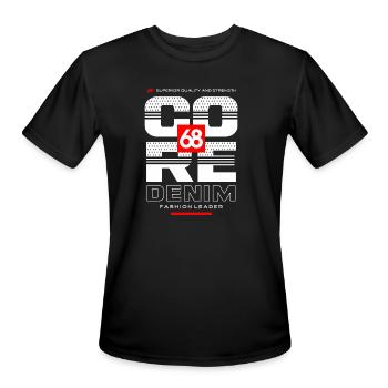 CORE DENIM - Men's Moisture Wicking Performance T-Shirt - black - Front - Jackson (183cm)