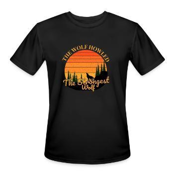 The wolf howled - Men's Moisture Wicking Performance T-Shirt - black - Front - Jackson (183cm)