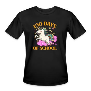 100 days of school brighter Unicorn - Men's Moisture Wicking Performance T-Shirt - black - Front - Jackson (183cm)