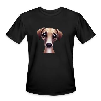 Sleek and Speedy Greyhound Artwork - Men's Moisture Wicking Performance T-Shirt - black - Front - Jackson (183cm)