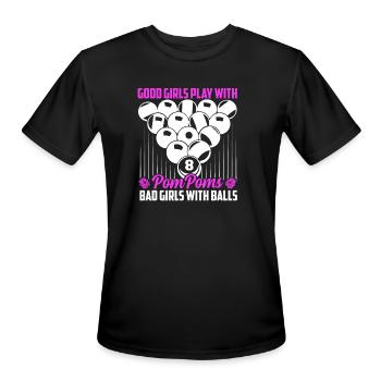 Good Girls Play With PomPoms Billard Snooker Billi - Men's Moisture Wicking Performance T-Shirt - black - Front - Jackson (183cm)