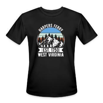 Harpers Ferry West Virginia WV Vintage T shirt - Men's Moisture Wicking Performance T-Shirt - black - Front - Jackson (183cm)