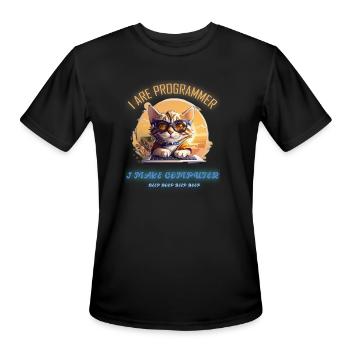 I Are Programmer I Make Computer Beep Boop Funny - Men's Moisture Wicking Performance T-Shirt - black - Front - Jackson (183cm)