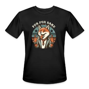 For Fox Sake - Men's Moisture Wicking Performance T-Shirt - black - Front - Jackson (183cm)