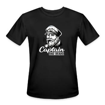 Captain Dad Beard Captain Boot Sailing Sailing - Men's Moisture Wicking Performance T-Shirt - black - Front - Jackson (183cm)