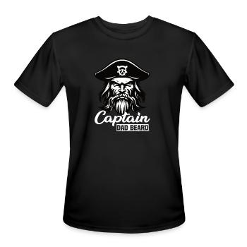 Captain Dad Beard Captain Boot Sailing Sailing - Men's Moisture Wicking Performance T-Shirt - black - Front - Jackson (183cm)