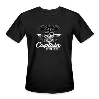 Captain Dad Beard Captain Boot Sailing Sailing - Men's Moisture Wicking Performance T-Shirt - black - Front - Jackson (183cm)