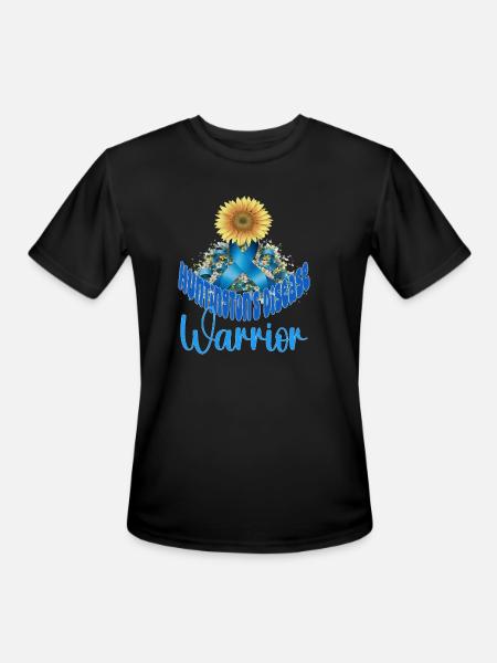 Huntington's disease awareness sunflower - Men's Moisture Wicking Performance T-Shirt - black