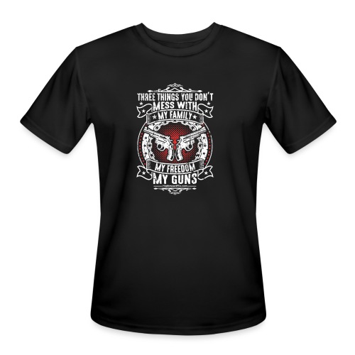Three Things You Don't Mess with WHITE - Men's Moisture Wicking Performance T-Shirt