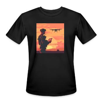 Drone pilot - Drone scout - Military drone pilot - Men's Moisture Wicking Performance T-Shirt - black - Front - Jackson (183cm)