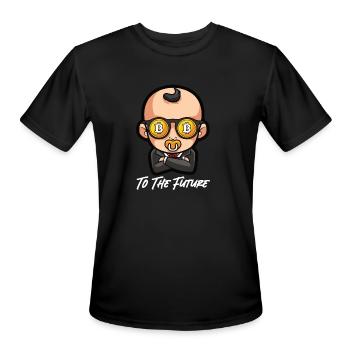 Bitcoin To The Future Bitcoin BTC Crypto Currency - Men's Moisture Wicking Performance T-Shirt - black - Front - Jackson (183cm)