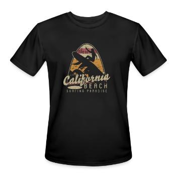 California Beach Surfing Paradise - Men's Moisture Wicking Performance T-Shirt - black - Front - Jackson (183cm)