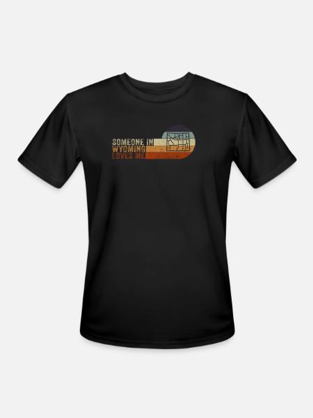 Someone In Wyoming Loves Me - Men's Moisture Wicking Performance T-Shirt - black