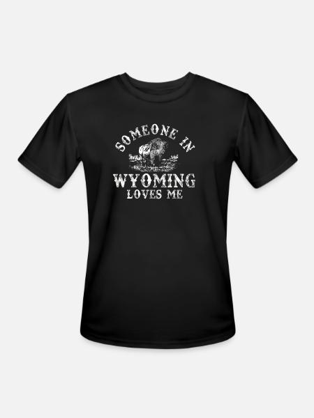 Someone In Wyoming Loves Me - Men's Moisture Wicking Performance T-Shirt - black