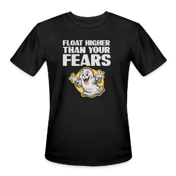 Float Higher Than Your Fears Ghost - Men's Moisture Wicking Performance T-Shirt - black - Front - Jackson (183cm)