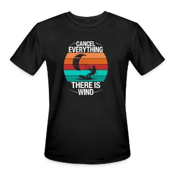 Kitesurf Kiteboarder Vintage Kite Kitesurfing - Men's Moisture Wicking Performance T-Shirt - black - Front - Jackson (183cm)