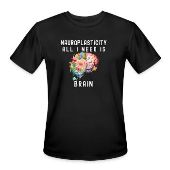 Neuroplasticity - All I Need Is Brain - Men's Moisture Wicking Performance T-Shirt - black - Front - Jackson (183cm)