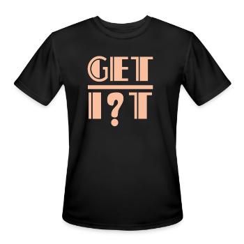 Get it Get Over It Funny witty typography design - Men's Moisture Wicking Performance T-Shirt - black - Front - Jackson (183cm)