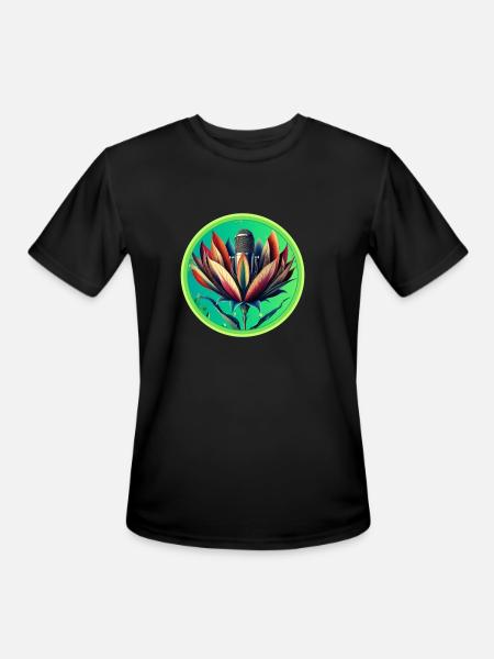 Blooming Microphone - Men's Moisture Wicking Performance T-Shirt - black