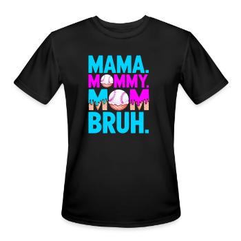 Baseball Mom Ice Cream Cone Funny Summer Graphic - Men's Moisture Wicking Performance T-Shirt - black - Front - Jackson (183cm)