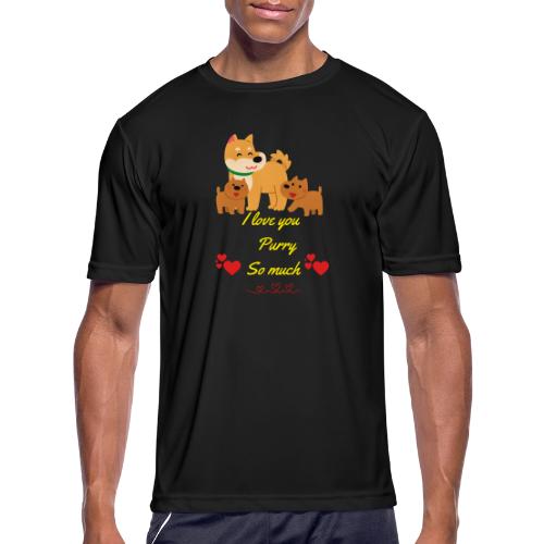 Cute Dog Family Love – “I Love You Purry So much - Men's Moisture Wicking Performance T-Shirt