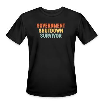 Government Shutdown Survivor - Men's Moisture Wicking Performance T-Shirt - black - Front - Jackson (183cm)