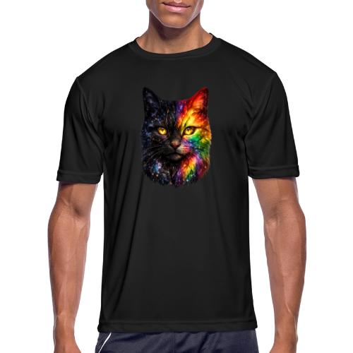 Cosmic Galaxy Rainbow Cat - Men's Moisture Wicking Performance T-Shirt