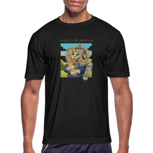Gaming Cat Adventure: Pizza & Skates - Men's Moisture Wicking Performance T-Shirt