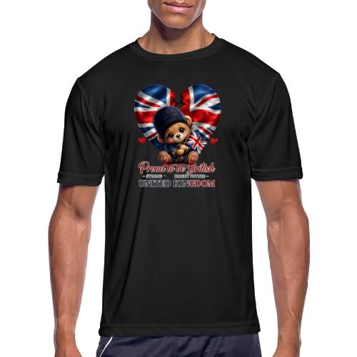 Proud to Be British Teddy Bear UK Patriot Gift - Men's Moisture Wicking Performance T-Shirt