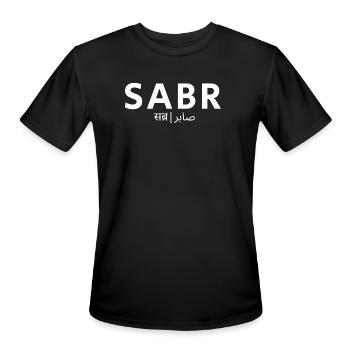 SABR - Patience Bold Mono Logo - Men's Moisture Wicking Performance T-Shirt - black - Front - Jackson (183cm)