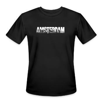 Amsterdam Holland Netherlands silhouette vacation  - Men's Moisture Wicking Performance T-Shirt - black - Front - Jackson (183cm)