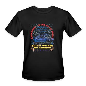 Sea lover star dad t-shirt - Men's Moisture Wicking Performance T-Shirt - black - Front - Jackson (183cm)