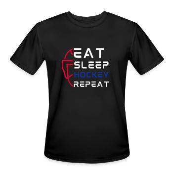 Eat Sleep Hockey Repeat For Hockey Player Coaches - Men's Moisture Wicking Performance T-Shirt - black - Front - Jackson (183cm)